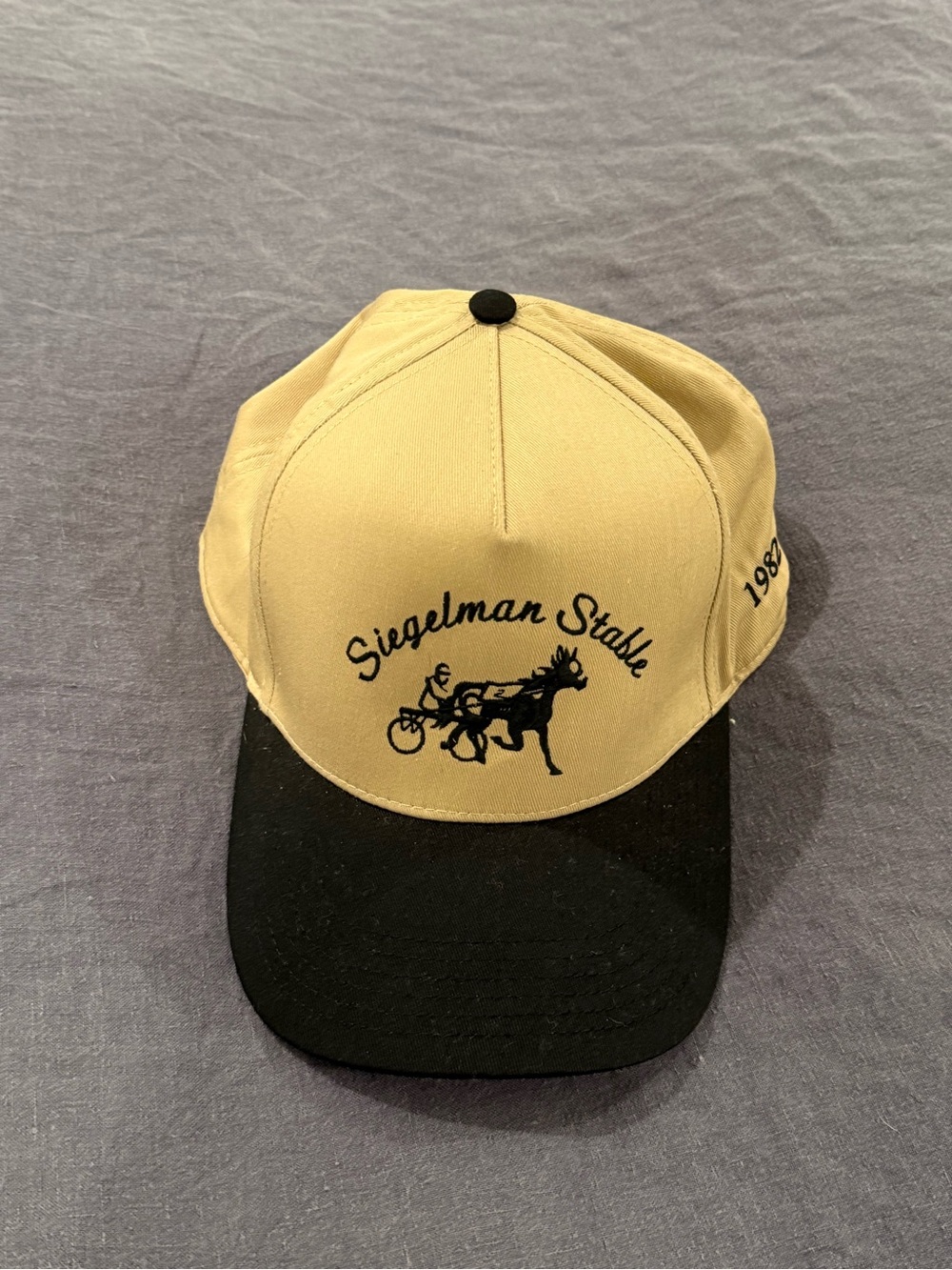 Siegelman Stable Two-Tone Beige and Black Cap - Picture 2 of 2
